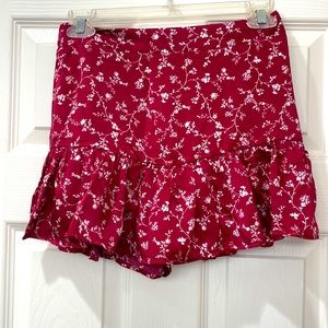 Floral Frilly Skirt with Shorts Under / Skort